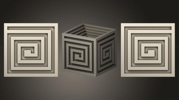 Vases (Aztec Cube, VZ_0314) 3D models for cnc